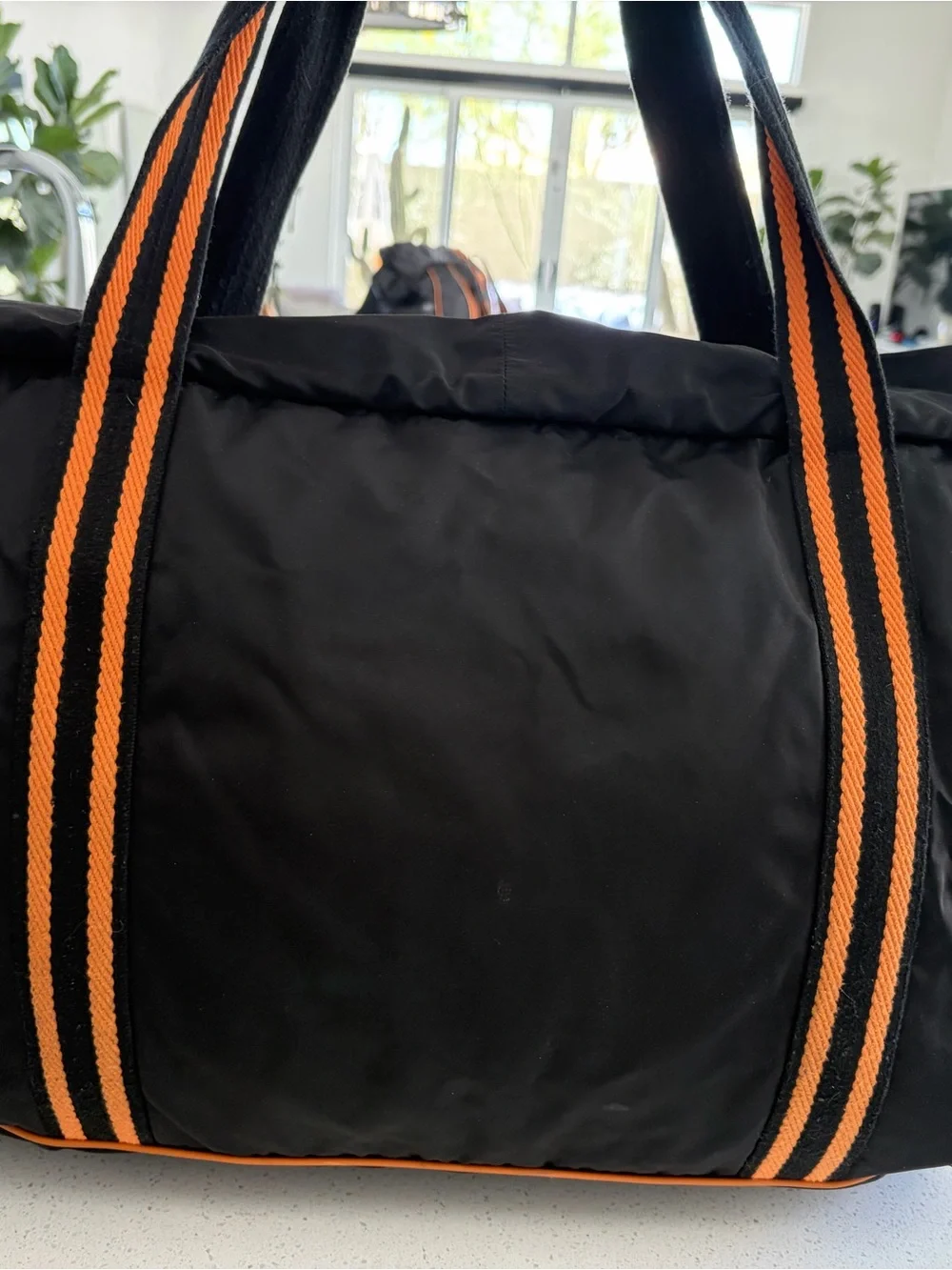 Gucci Black Duffel with Orange Trim